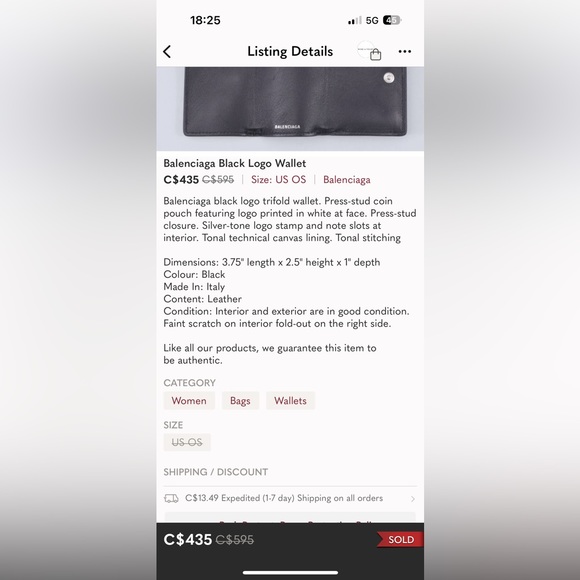 Balenciaga Black Logo Wallet - Picture 7 of 7